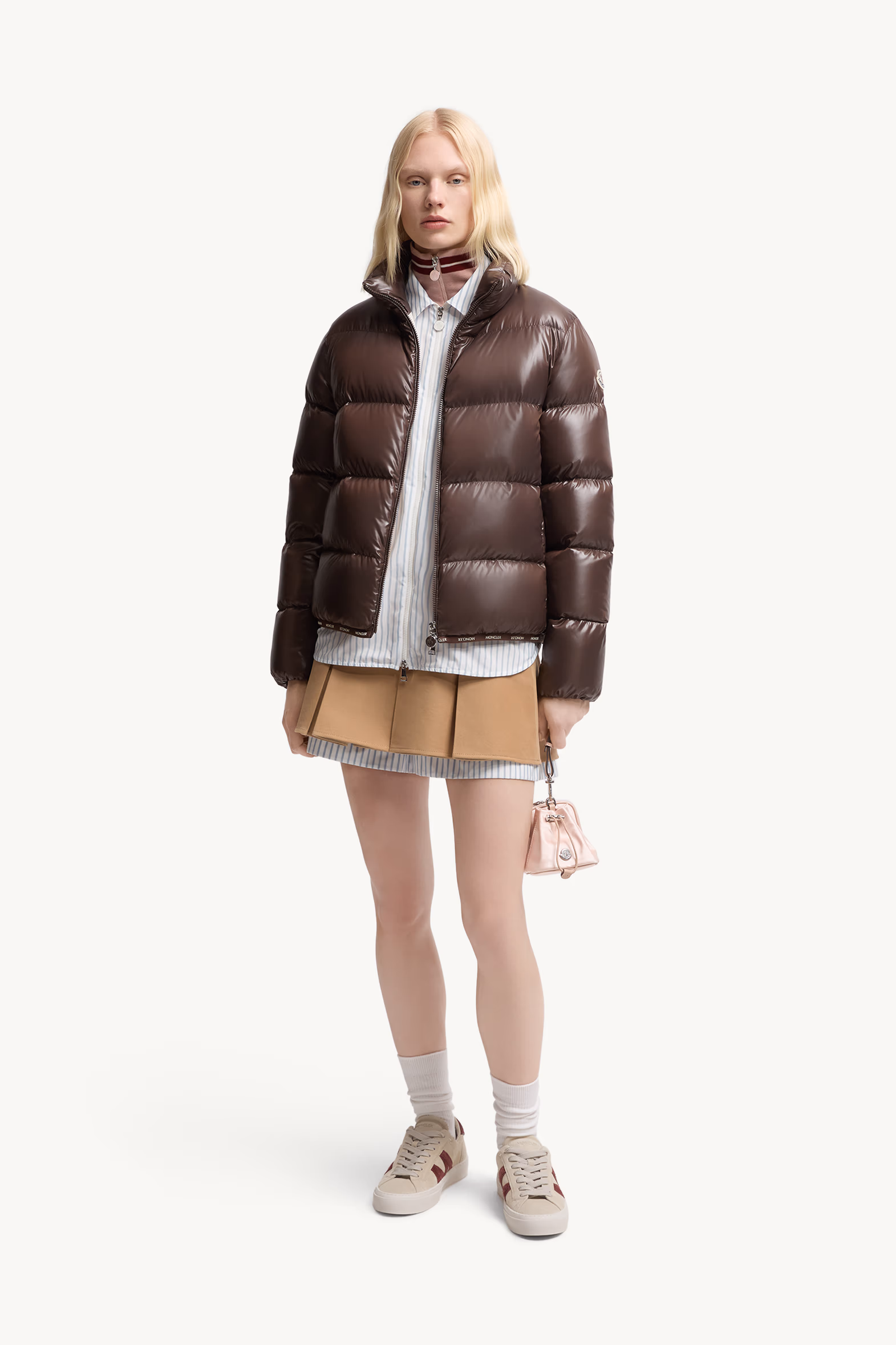 Abbadia Short Down Jacket Women Brown Moncler 0